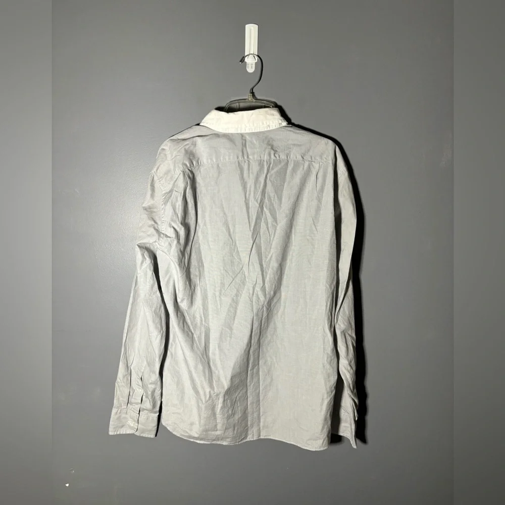 J.Crew Grey Button Up Slim Shirt Mens Size Large